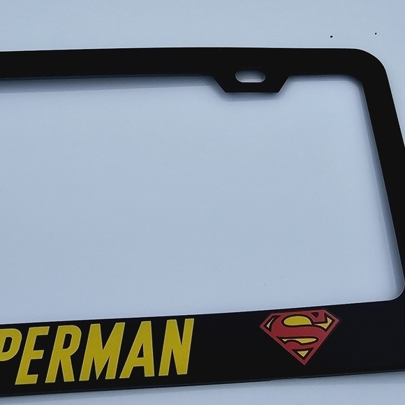 Superman Black Metal License Plate Frame - Picture 5 of 6
